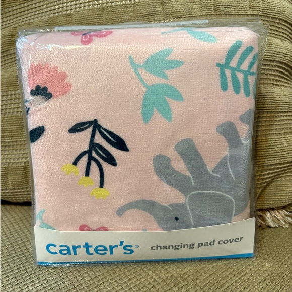 Carter\'s Pink and Gray Elephant Swaddle and Pad Cover Set main image 3